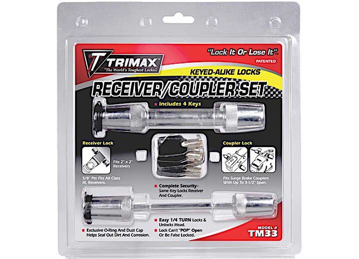 Trimax Locks 5/8 RECEIVER & SPAN COUPLER LOCK SET KEYED ALIKE