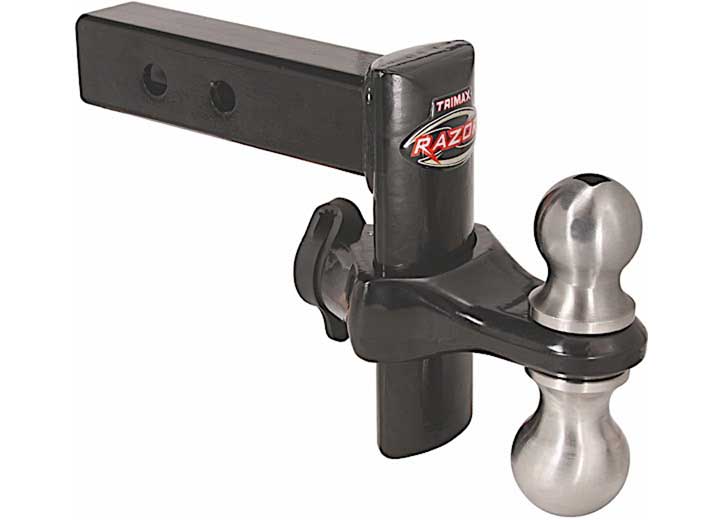 Trimax Locks TRIMAX RAZOR 6IN DROP/RISE POWDER COAT BLACK INCLUDES DUAL 2IN AND 2-5/16IN TOW-BALLS