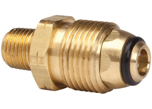 MR. HEATER EXCESS FLOW SOFT NOSE P.O.L. X 1/4 MALE PIPE THREAD WITH HANDWHEEL