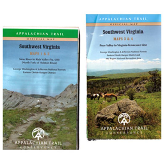 AP TRAIL CONSERVANCY APPALACHIAN TRAIL VIRGINIA MAP: SOUTHWEST VIRGINIA