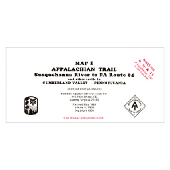 APPALACHIAN TRAIL PENNSYLVANIA MAP: CUMBERLAND VALLEY