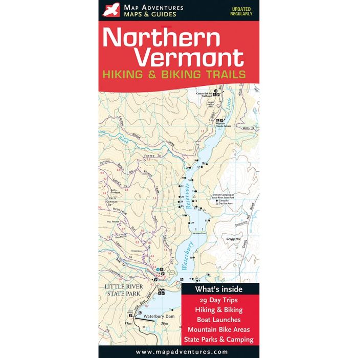 MAP ADVENTURES NORTHERN VERMONT HIKING & BIKING TRAILS