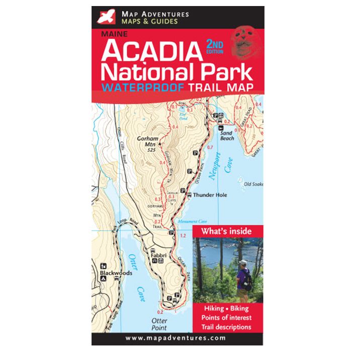 MAP ADVENTURES ACADIA NATIONAL PARK WATERPROOF TRAIL MAP