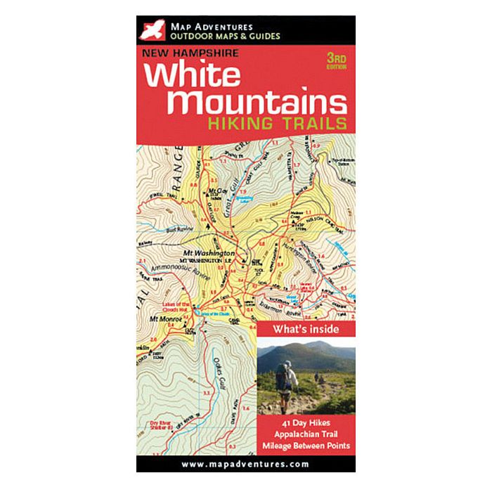 MAP ADVENTURES WHITE MOUNTAINS NH HIKING TRAILS