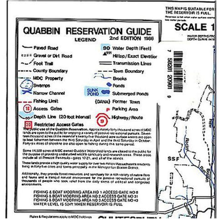 NEW ENGLAND CARTO QUABBIN RESERVATION GUIDE MAP