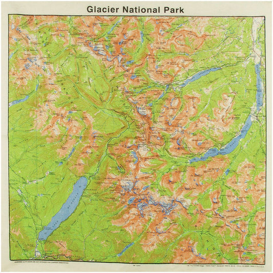 THE PRINTED IMAGE NATIONAL PARKS TOPO BANDANAS