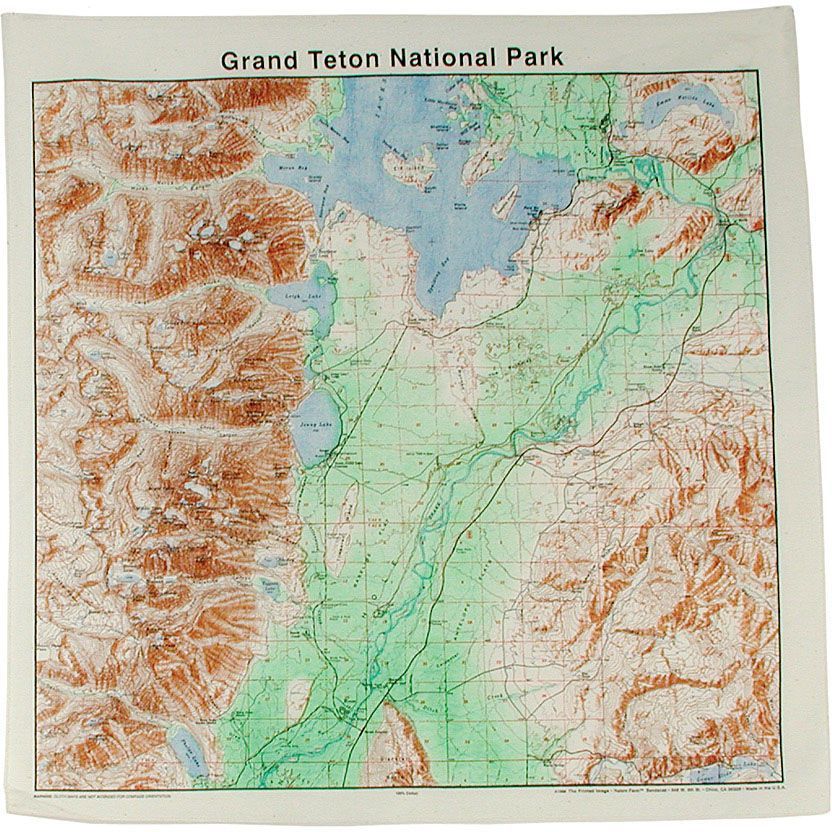 THE PRINTED IMAGE NATIONAL PARKS TOPO BANDANAS