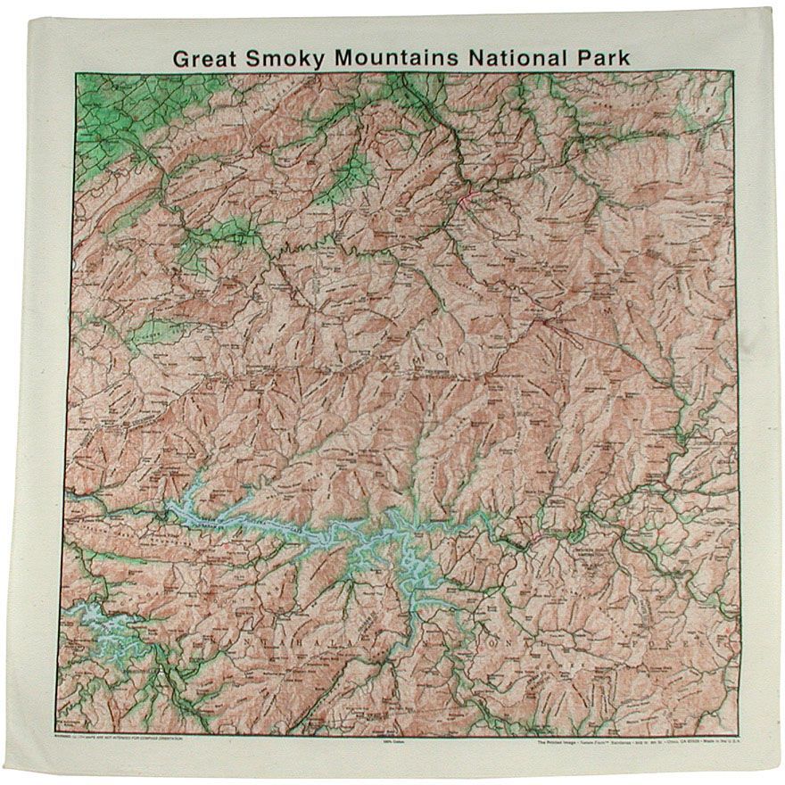 THE PRINTED IMAGE NATIONAL PARKS TOPO BANDANAS