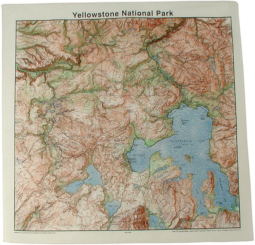 THE PRINTED IMAGE NATIONAL PARKS TOPO BANDANAS