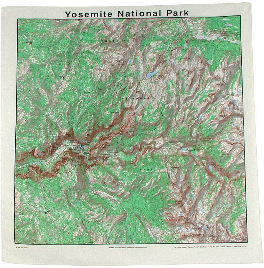 THE PRINTED IMAGE NATIONAL PARKS TOPO BANDANAS