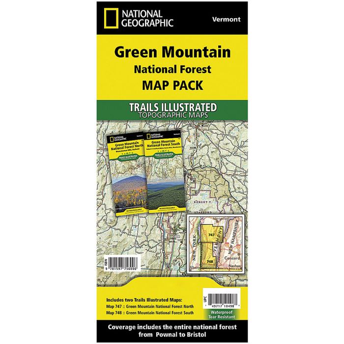 NATIONAL GEOGRAPHIC GREEN MOUNTAIN NATINAL FOREST MAP PACK