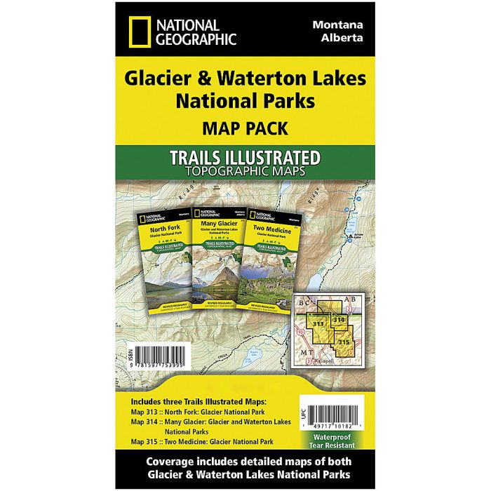 NATIONAL GEOGRAPHIC GLACIER & WATERTON LAKES NATIONAL PARKS MAP PACK