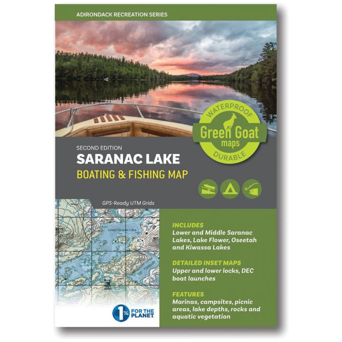 GREEN GOAT MAPS SARANAC LAKE BOATING & FISHING MAP