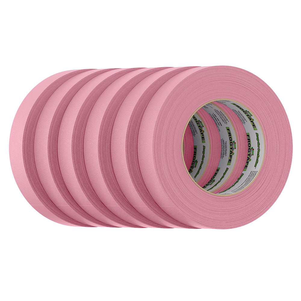 FrogTape CP 325 Medium-High Adhesion Masking Tape - 24MM x 55M x 6-Pack - Pink - Rated for 325F [105333]