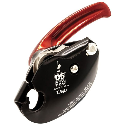 ISC D5 PRO DESCENDER BLACK WITH RED HANDLE