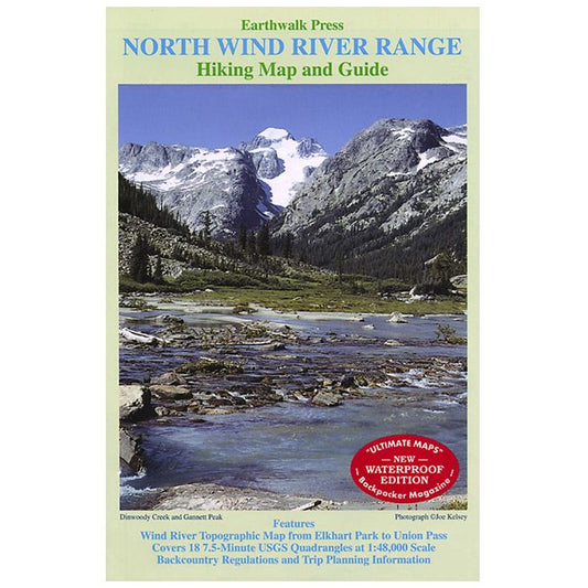 EARTHWALK PRESS NORTH WIND RIVER RANGE MAP & GUIDE