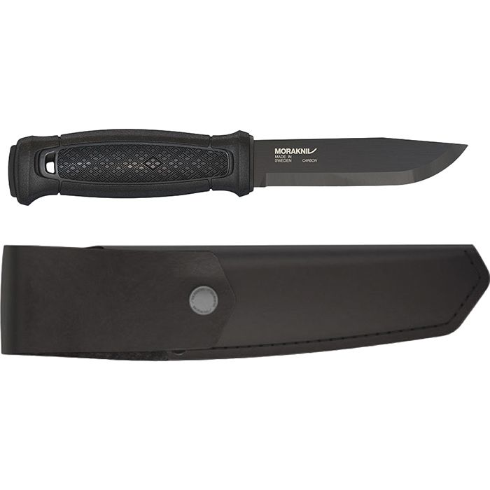 MORAKNIV GARBERG CARBON STEEL BLACK - LEATHER SHEATH