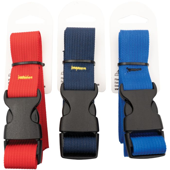 LIBERTY MOUNTAIN ASSORTED COLORS SIDE RELEASE BUCKLE STRAP 1" X 36"