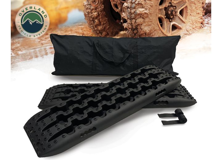 Overland Vehicle Systems / Up Down Air RECOVERY RAMP W/PULL STRAP AND STORAGE BAG - BLACK/BLACK