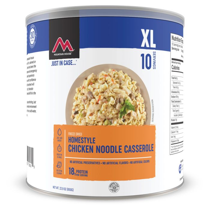 MOUNTAIN HOUSE HOMESTYLE CHICKEN NOODLE CASSEROLE CAN CLEAN LABEL