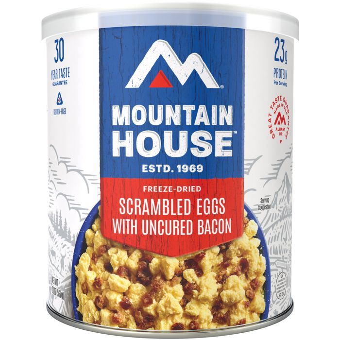 MOUNTAIN HOUSE SCRAMBLED EGGS WITH BACON CAN CLEAN LABEL