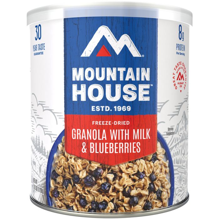 MOUNTAIN HOUSE GRANOLA MILK & BLUEBERRY CAN CLEAN LABEL