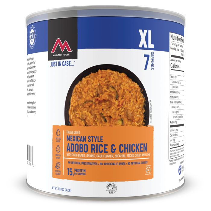 MOUNTAIN HOUSE MEXICAN ADOBO RICE & CHICKEN CAN CL