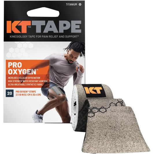 KT TAPE PRO SYNTHETIC OXYGEN 10" PRECUT TITANIUM