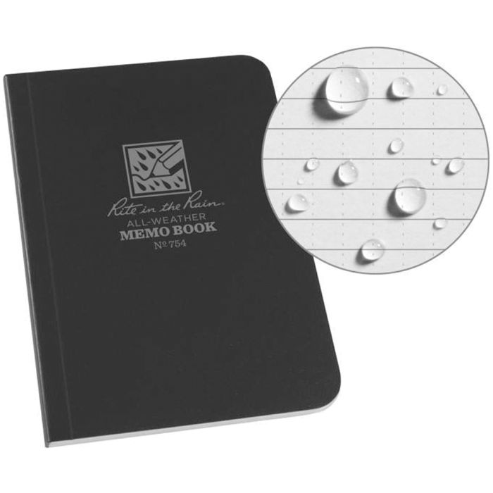RITE IN THE RAIN FIELD MEMO BOOK BLACK 3.5 X 5