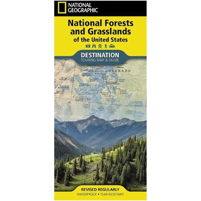 NATIONAL GEOGRAPHIC NATIONAL FORESTS AND GRASSLANDS OF THE UNITED STATES MAP
