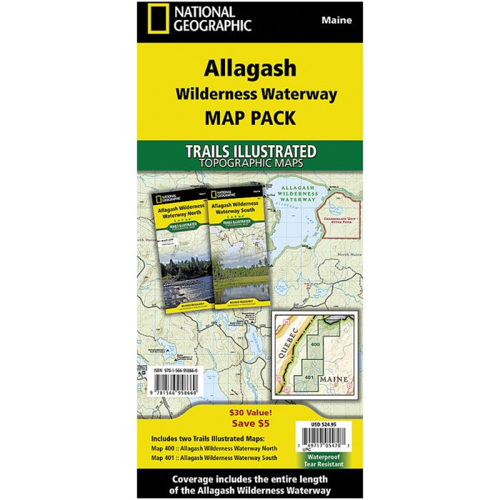 NATIONAL GEOGRAPHIC ALLAGASH WILDERNESS WATERWAY MAP PACK BUNDLE