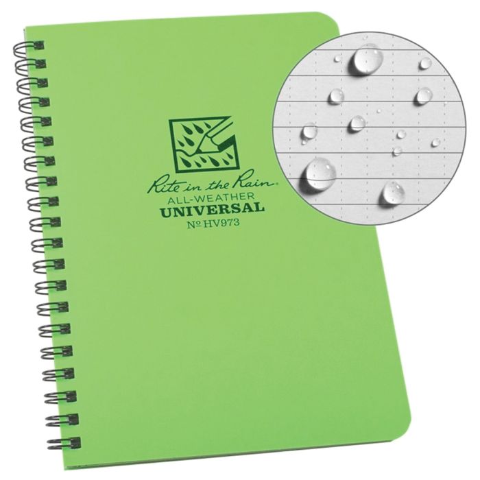 RITE IN THE RAIN NOTEBOOK HIGH VIS GREEN 4.875 X 7