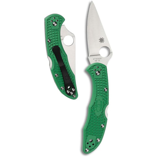 SPYDERCO DELICA 4 LIGHTWT PLAINEDGE GRN