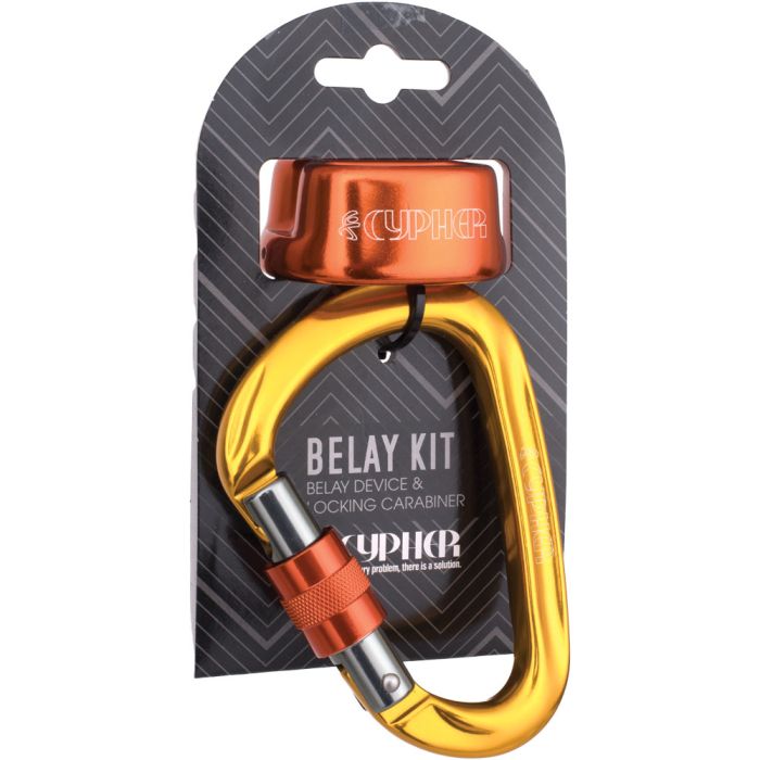 CYPHER ARC BELAY DEVICE WITH HMS SCREW LOCK CARABINER KIT