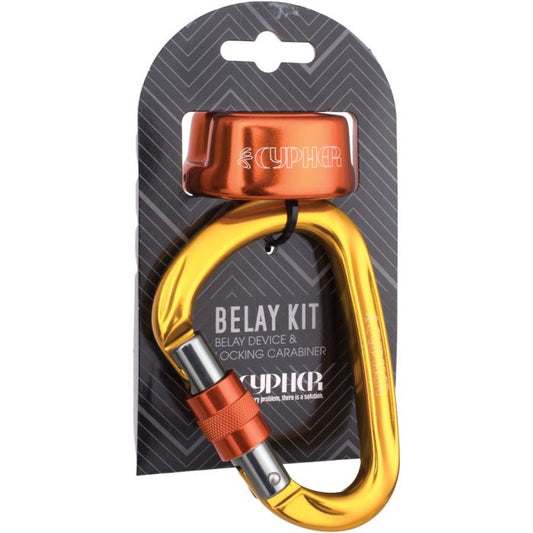 CYPHER ARC BELAY DEVICE WITH HMS SCREW LOCK CARABINER KIT