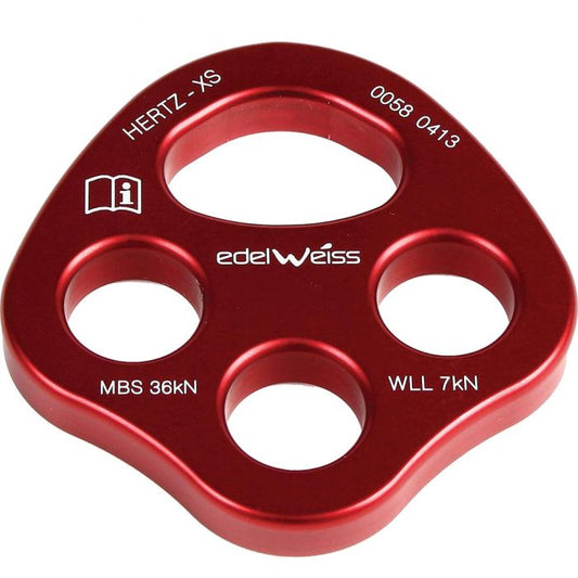 EDELWEISS HERTZ EXTRA SMALL FOUR ANCHOR PLATE - RED