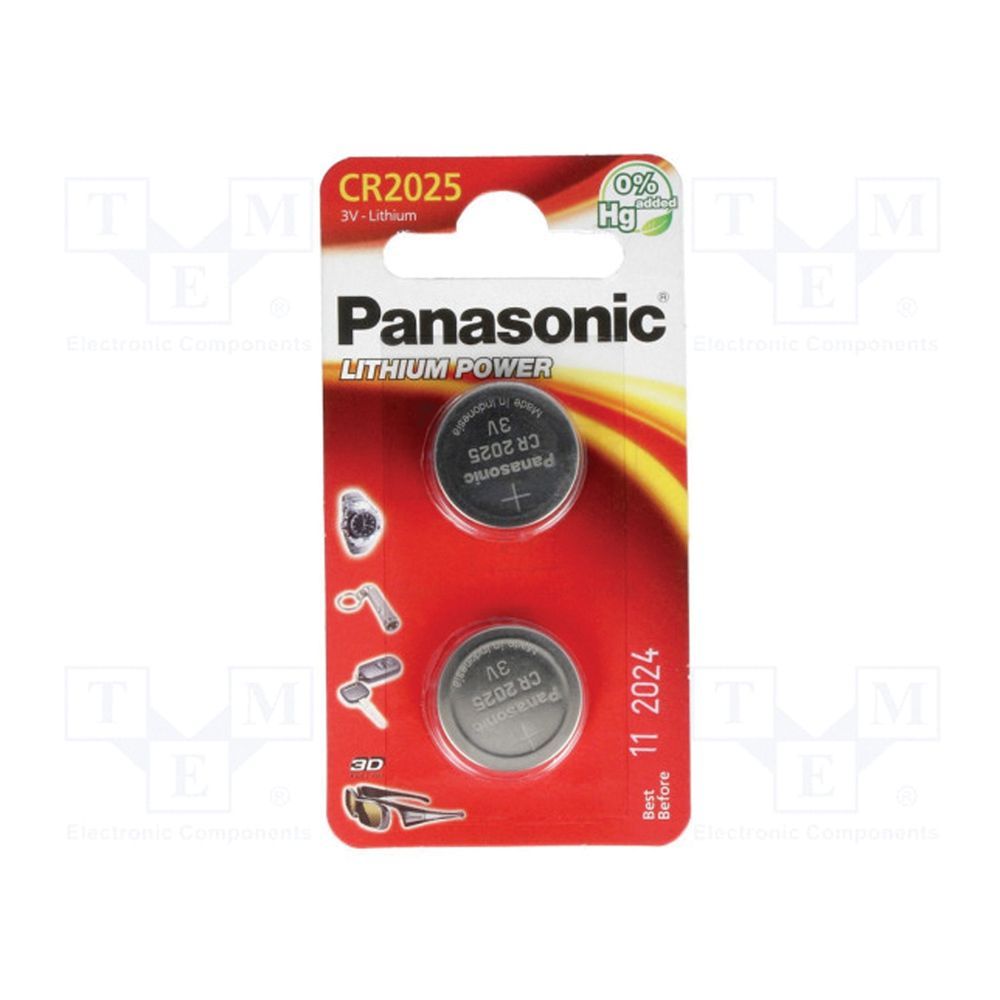 PANASONIC LITHIUM CR2025 COIN BATTERIES