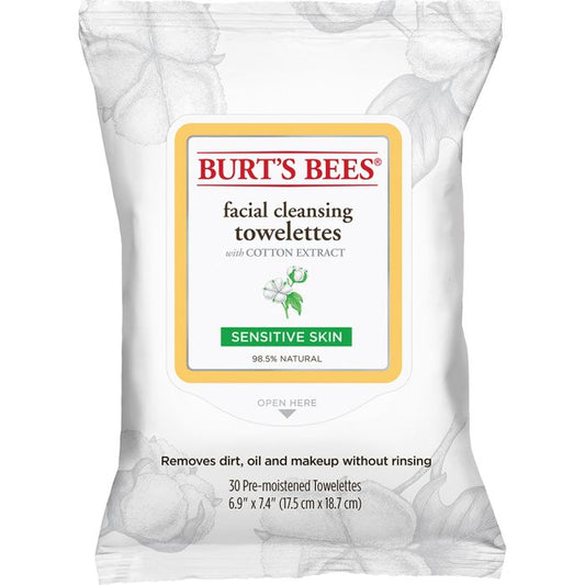 BURTS BEES BURT'S BEES FACIAL CLEANSING TOWELETTES SENSITIVE 30CT