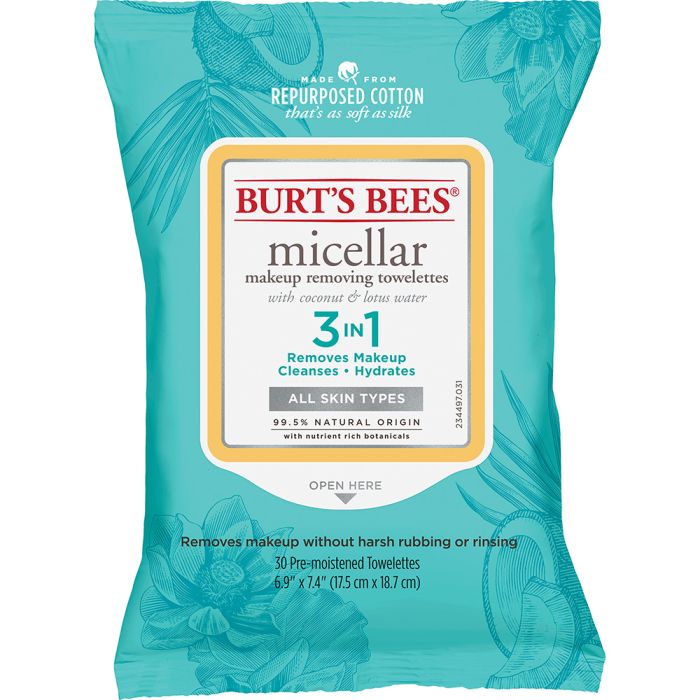 BURTS BEES BURT'S BEES MICELLAR CLEANSING TOWELETTES COCONUT LOTUS 30CT
