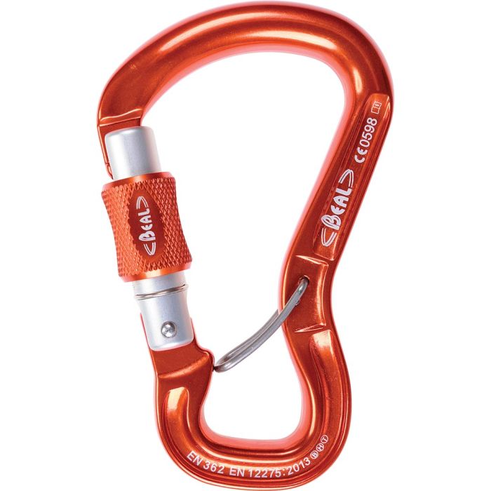 BEAL BELAY EXPRESS SCREW GATE BELAY CARABINER - ORANGE