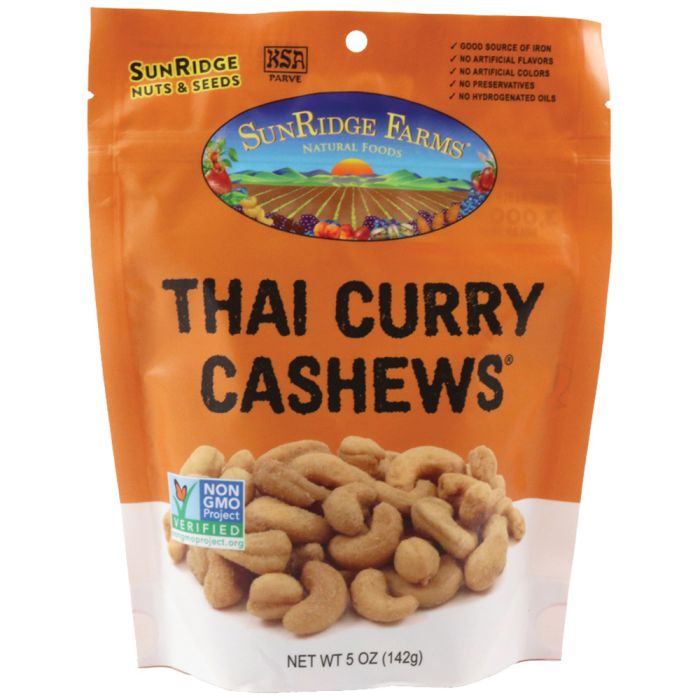 SUNRIDGE FARMS CASHEWS-THAI CURRY, ROASTED 5 OZ