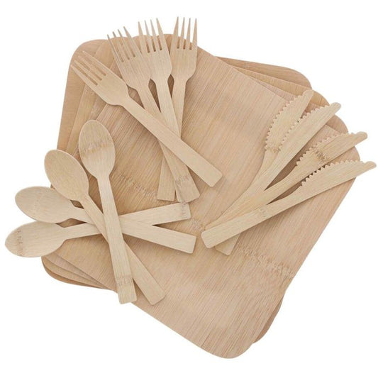 UST BAMBOO DINNER W/ UTENSIL SET 12PK