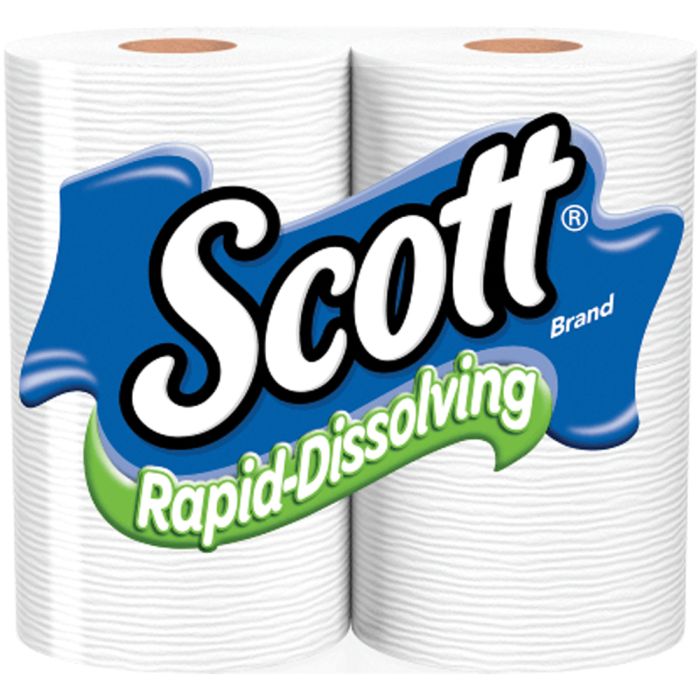 SCOTT RAPID DISSOLVE DOUBLE ROLL TOILET PAPER 4 PACK