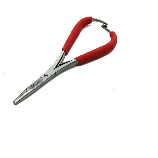 SCIENTIFIC ANGLERS TAILOUT MITTEN SCISSOR CLAMP STAINLESS/RED