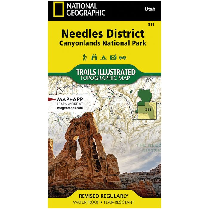 NATIONAL GEOGRAPHIC NEEDLES DISTRICT CANYONLANDS NATIONAL PARK MAP