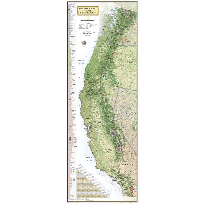 NATIONAL GEOGRAPHIC PACIFIC CREST TRAIL MAP [IN GIFT BOX]