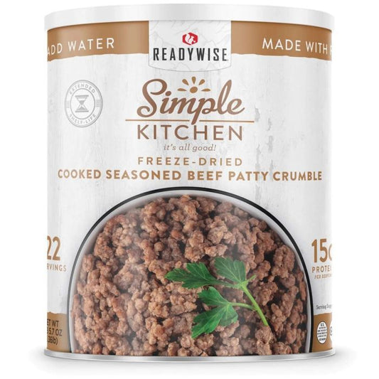 READYWISE SIMPLE KITCHEN FD SEASONED BEEF PATTY CRUMBLES - 22 SERVING CAN