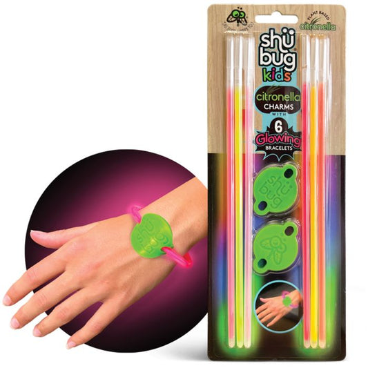 SHUBUG KIDS GLOW BRACELETS W/CHARM 6 CT
