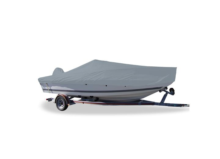 Carver Boat Covers BOAT COVER VHULL CENTER CONSOLE O/B 17 ;W/HIGH BOW RAILS ;MIST GRAY