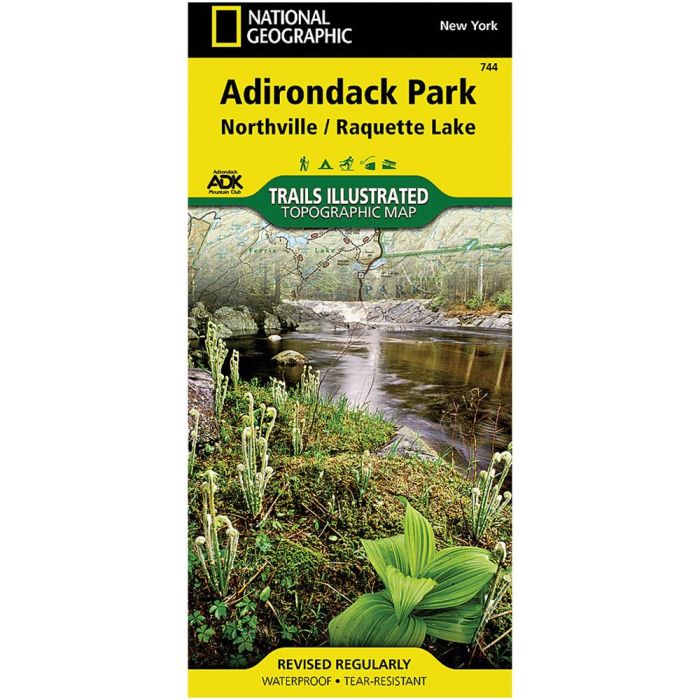 NATIONAL GEOGRAPHIC NORTHVILLE, RAQUETTE LAKE ADIRONDACK PARK MAP
